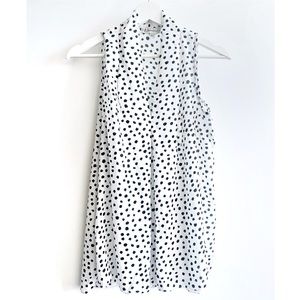 Neiman Marcus Polka Dot Sleeveless Blouse Small